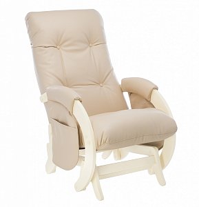 Кресло для кормления и укачивания Milli Smile с карманами  / цвет Дуб шампань, эко-кожа Polaris Beige