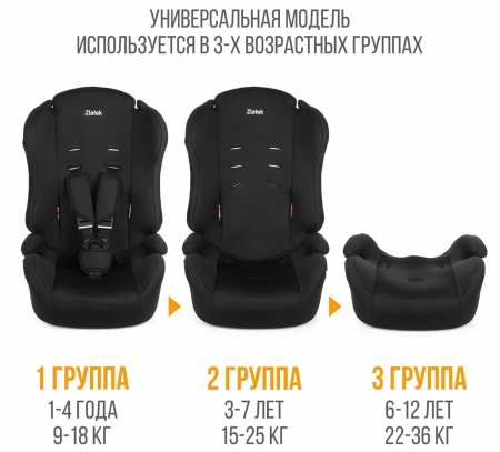 Zlatek Автокресло Atlantic basic ZL513 (9-36 кг) / цвет черный