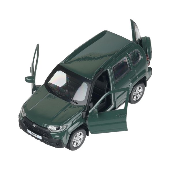 Машина металл LADA NIVA travel 12 см, двери, инерц, темно-зеленый, кор. Технопарк 415058