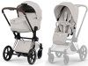 Коляска 2в1 CYBEX Priam Style Chrome Brown + спальный блок (City Grey)