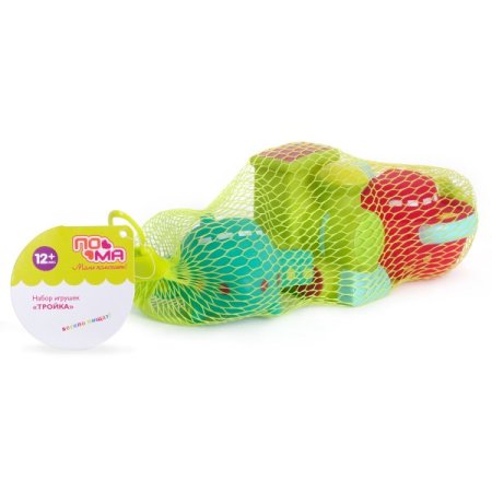 Пома Набор игрушек для купания Тройка / цвет голубой, зеленый, красный