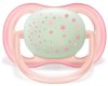 Philips avent соска-пустышка силиконовая ultra air, ночная 0–6 месяцев, 2 штуки / цвет розовый и сиреневый