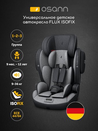 Osann Автокресло Flux Isofix (9-36 кг) / цвет Universe Grey (серый)