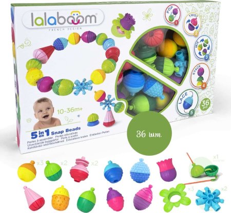 Lalaboom Игрушка развивающая 5 в 1, 36 предметов