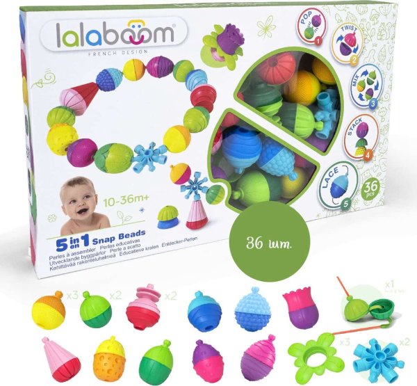 Lalaboom Игрушка развивающая 5 в 1, 36 предметов