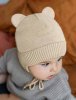 Шапка детская вязаная Amarobaby Pure Love BEAR WINTER, цв.Бежевый,зимняя, с утеплителем (р.40-42)