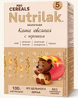 Nutrilak Premium Procereals Молочная овсяная каша с персиком, с 5 месяцев, 200 г					