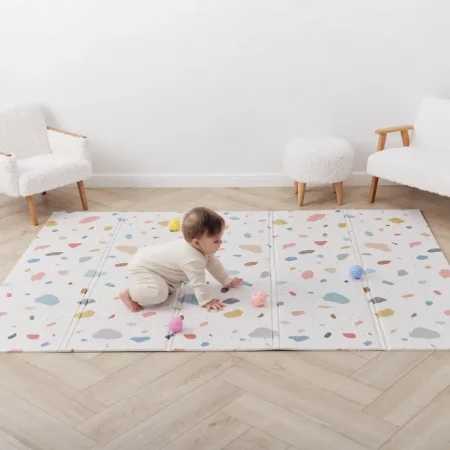 Happy baby Складной развив.коврик Soft Floor (Софт Флур)331902 new, terrazzo/ цвет беж,роз.гол