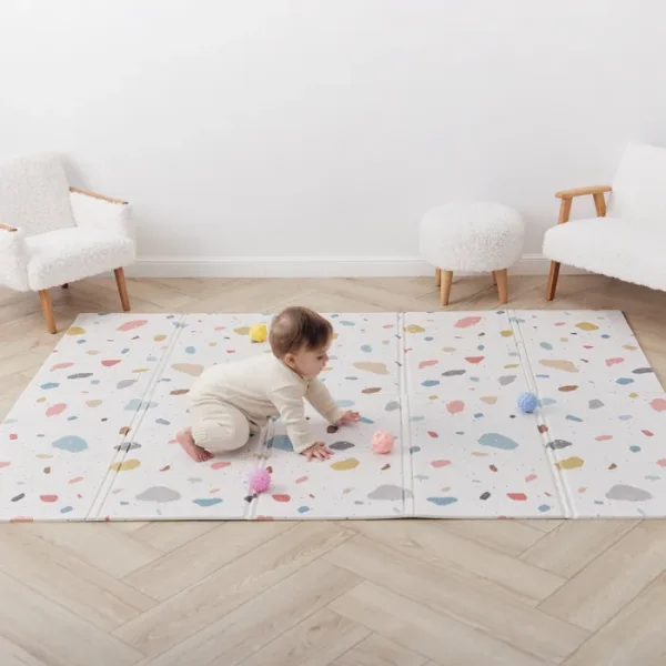 Happy baby Складной развив.коврик Soft Floor (Софт Флур)331902 new, terrazzo/ цвет беж,роз.гол