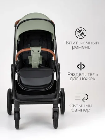 (Т) Коляска 2в1 Bambini Moretti Prime  (Olive)