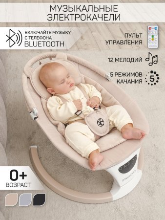Качели электронные Amarobaby Teddy swing (Beige/бежевый)