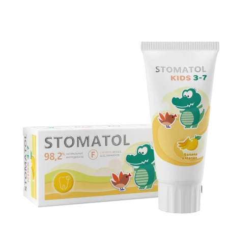 Зубная паста 3-7 лет Banana & mango 50гр STOMATOL 