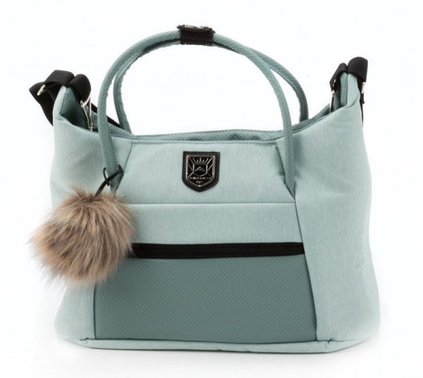 Adamex Коляска 2 в 1 Belissa / цвет серо-зеленая ткань + серо-зеленая кожа