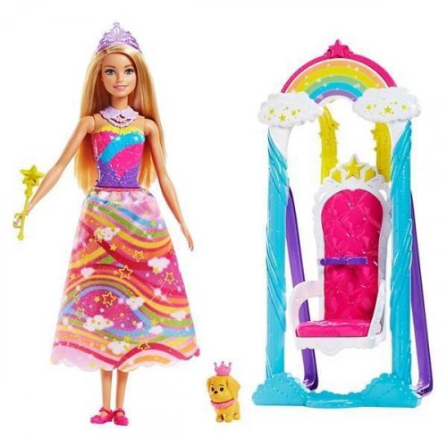 Mattel Barbie Принцесса и радужные качели / артикул: FJD06