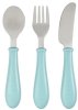 Beaba Набор для кормления (ложка, вилка, имитатор ножа) Set 3 couverts Inox / цвет airy green (мятный)