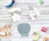 Рукавички-антицарапки Mjolk Ёжики на экрю/Baby Blue/Гепарды сет из 3х пар (р.56)