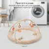 Nattou (Наттоу) Коврик детский игровой круглый Mila Zoë Lana Корова, Ёжик, Кот 266192 