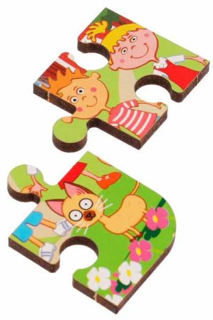 Буратино Деревянная игрушка-пазл «Синий Трактор»