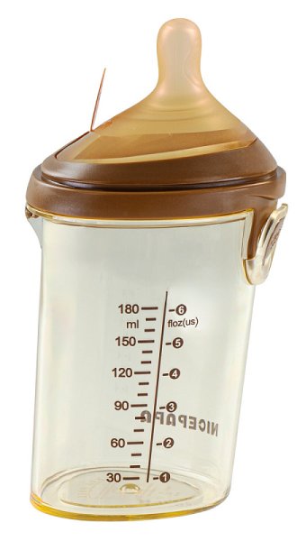 Nice Papa бутылочка антико/шир.гор.180 мл/0-3 мес ppsu /цвет brown(коричневый)