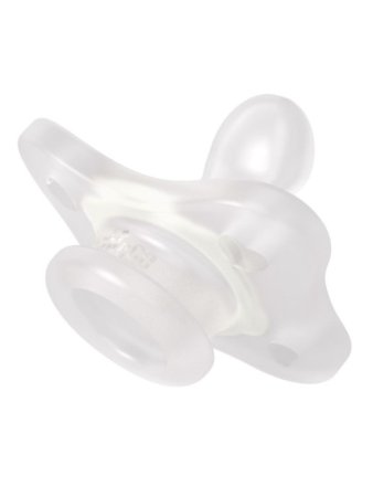 Chicco Пустышка Physio Soft Mini, силикон, люминисцентная, 2-6 месяцев, 2 шт.