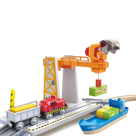 Hape Игровой набор Железнодорожные перевозки в порту / цвет коричневый
