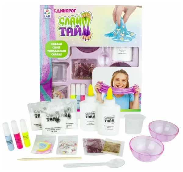 1Toy Набор Слайм тайм Сделай слайм Единорог / разноцветный