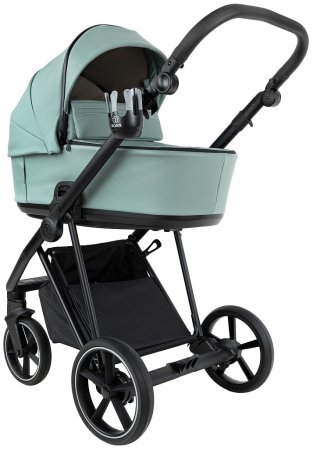 ROAN Коляска 2 в1 Sol короб+прогу.leather(Кожа,2мес) (Misti Mint/Grey/руч. Серый)