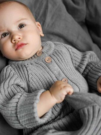 Amarobaby Комбинезон вязаный Pure Love Little / цвет серый