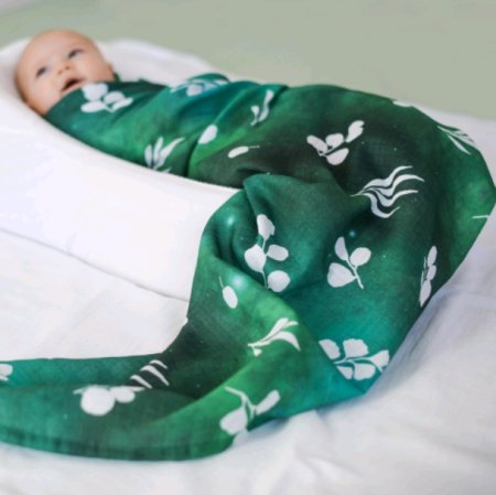 Adam Stork Пеленка  муслиновая 118х118 см / расцветка Eucalyptus Green