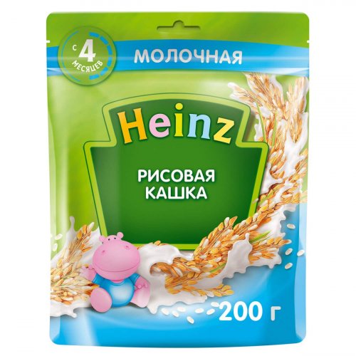 Хайнц Кашка рисовая с молоком Омега-3 c 4 месяцев, 200 г