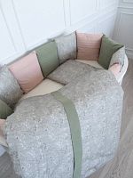 Lappetti Комплект для овальной и круглой кроватки Garden / цвет розовый					