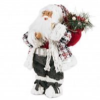 Maxitoys Дед Мороз в Клетчатом Кафтане, 32 см  / цвет белый, красный					