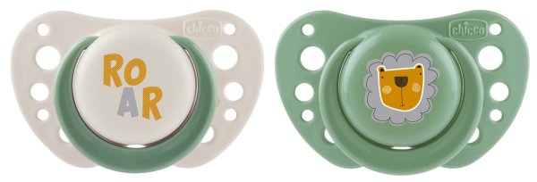 Chicco Пустышка PhysioForma Air силиконовая, 2-6 месяцев, 2 штуки / цвет green (зеленый)