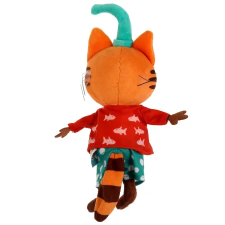 Мульти-Пульти Озвученная мягкая игрушка Три кота Компот в пляжной одежде 331424 / цвет оранжевый, красный