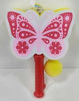 Shantou Игровой набор детских ракеток "Бабочки" 291107 / цвет красно-розовый