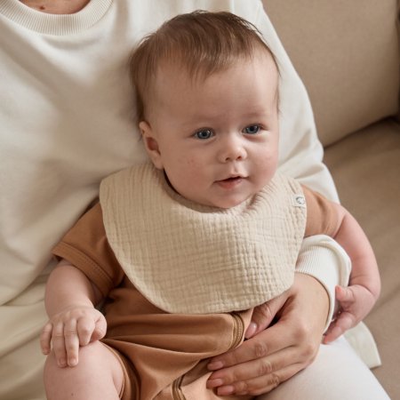 Слюнявчики муслиновые BUBA KIDS, 3 шт., Пудра/Миндаль/Сливочный