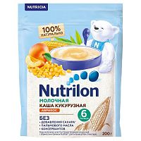 Nutrilon Каша молочная Кукурузная Абрикос-Банан 200 г с 6 месяцев					