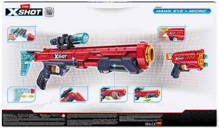 Игровой набор ZURU X-Shot EXCEL Комбо (бластеры 2х Хоукай + 2х Микро v2.0, 24 снаряда)