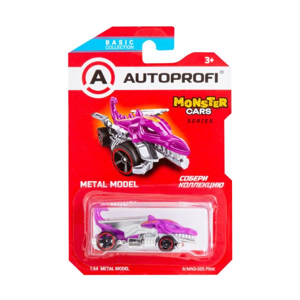 Машинка коллекционная 1:64, Серия MONSTER CARS, B/MNS-005, розовый, 1/24/48