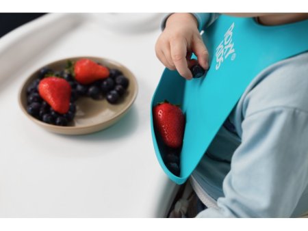 Roxy kids нагрудник мягкий с карманом для крошек/мятный