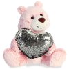 AURORA Игрушка мягкая "Медведь Большое сердце", 30 см / цвет розовый