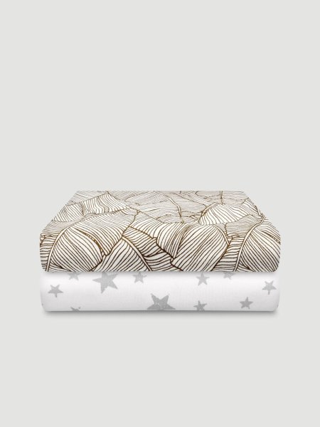 Сет из 2х пелёнок Mjolk Пальмы/Звёзды (120см*85см)