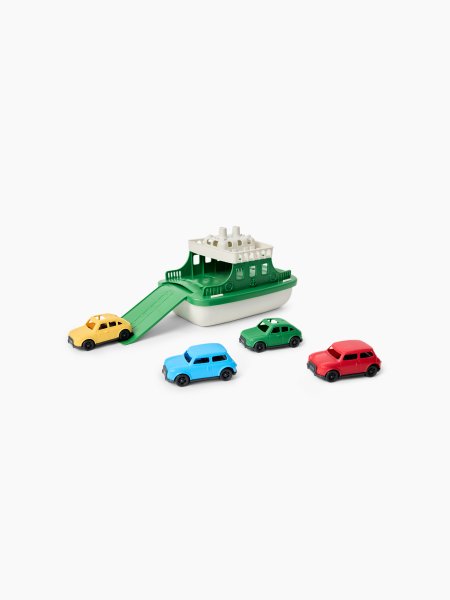 Игрушечный паром Happy Baby HAPPY FERRY, для ванной и бассейна, в комплекте: кораблик, 4 машинки, 2 человечка