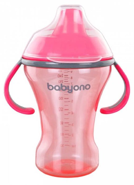 BabyOno Поильник-непроливайка с твердым носиком, 260 мл