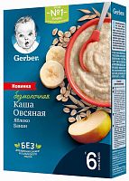 Gerber Каша безмолочная овсяная банан-яблоко, 180 г, с 6 месяцев					