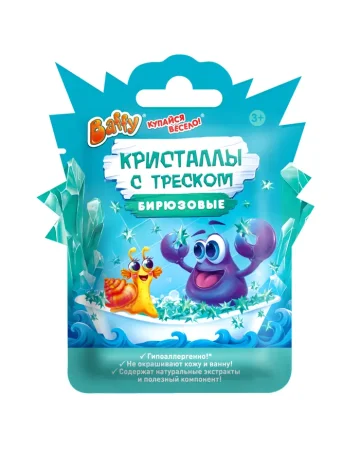 (м)Кристаллы с треском детские, бирюзовые Baffy (20)
