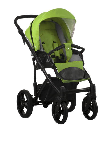 Bebetto Детская коляска 2 в 1 Magnum / цвет 193 зелено-серый (ткань) / рама черная