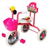 Велосипед 3-хколесный без ручки, с клаксоном, пластм. сиденье, метал. колеса, диаметр колес 10' и 8'