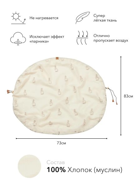 Happy Baby Накидка муслиновая на коляску и автолюльку /milky