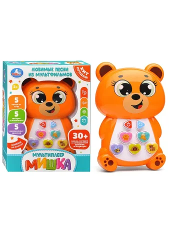Умка музыкальный мультиплеер "Мишка" 30+ песен, фраз и звуков.в кор.